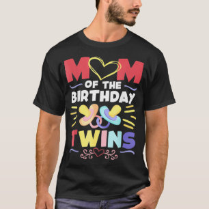 Camiseta Mamá De Los Gemelos De Cumpleaños Diseño De Fiesta