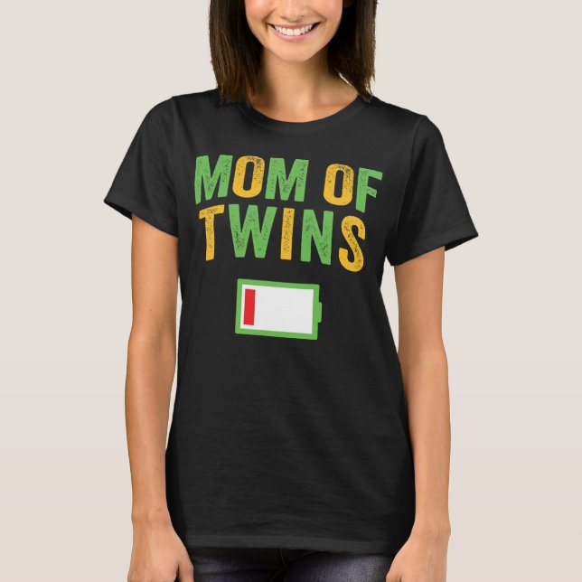 Camiseta Mamá de los gemelos fiesta de cumpleaños con baja  (Anverso)