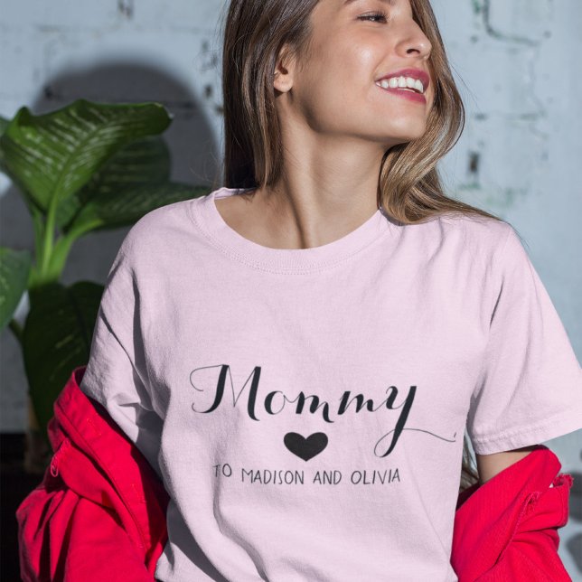 Camiseta Mamá de moda, niños nombran regalo del Día de la M (Subido por el creador)