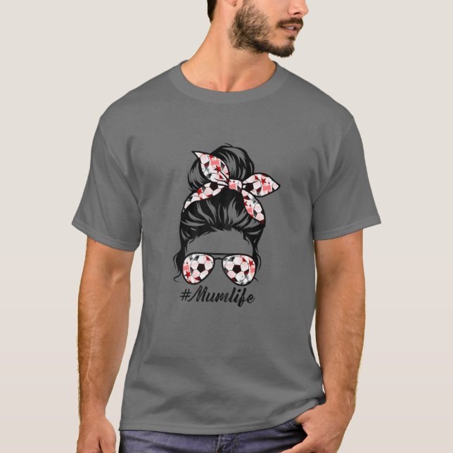 Camiseta Mamá de mujeres Mamá de fútbol Día de la Madre des (Anverso)