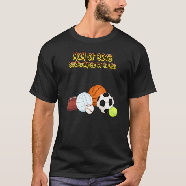 Camiseta Mamá De Niños Rodeados De Bolas (Anverso)