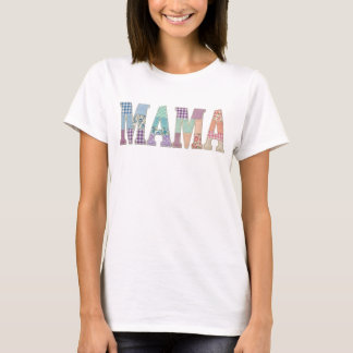 Camiseta Mamá de parches Floral Letra Regalo lindo del día 