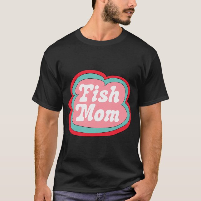 Camiseta Mamá de peces (Rosa sobre rosa) (Anverso)