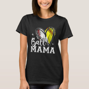 Camiseta Mamá de pelota Corazón Béisbol Softbol Mamá Día de