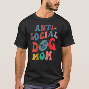 Camiseta Mamá de perro anti social a la espalda