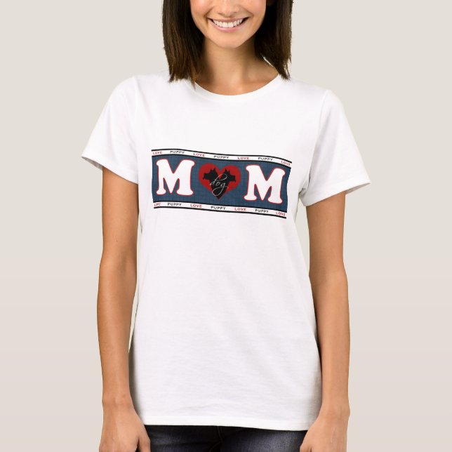 Camiseta Mamá de perro cachorro amor (Anverso)