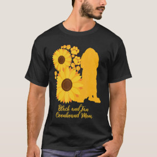 Camiseta Mamá de perro de girasol negra y morena de Tan