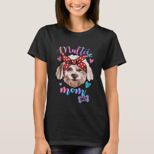Camiseta Mamá de perro maltesa cachorro