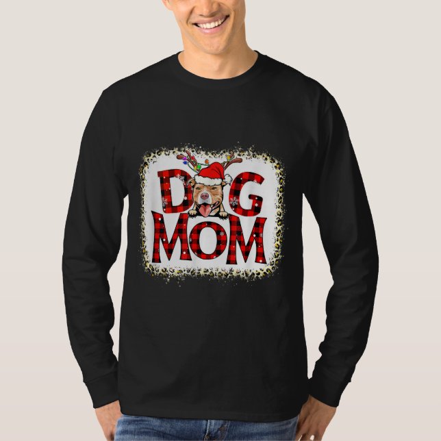 Camiseta Mamá de perro Pitbull Tocó Reno de Pajama (Anverso)
