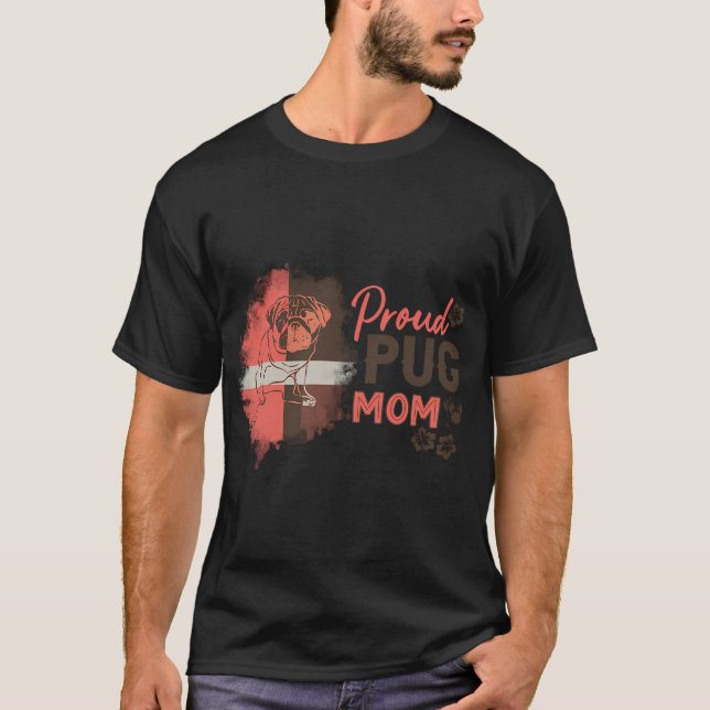 Camiseta Mamá de perro pug (Anverso)