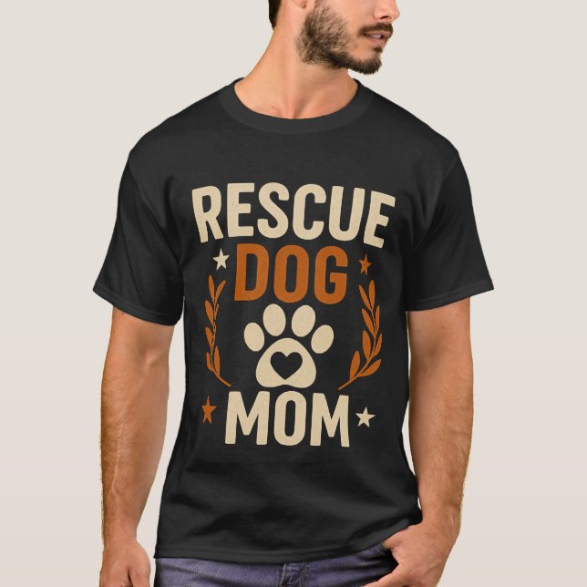 Camiseta Mamá de Perro Rescatado (Anverso)