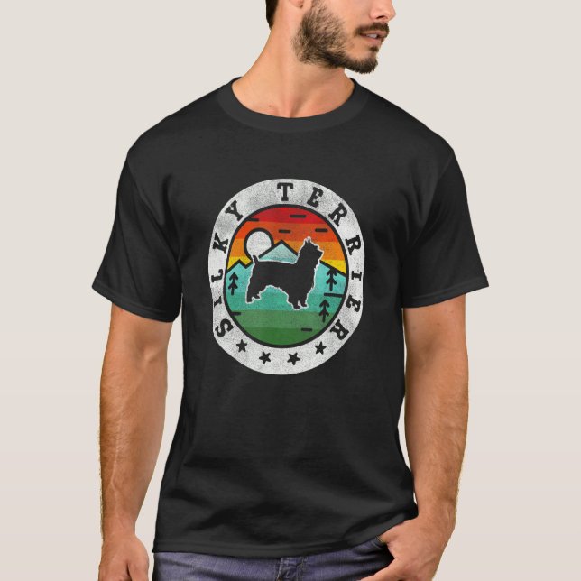 Camiseta Mamá de perro retro de Silky Viejo (Anverso)