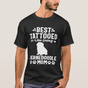 Camiseta Mamá de Perro Tatuada Amante del Vino Divertida Am