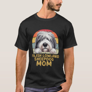 Camiseta Mamá de Polish Lowland Sheepdog Retro Mis Perros S
