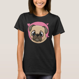 Camiseta Mamá de Pug Divertida Amante de Perros de Dibujos 