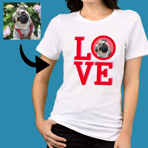 Camiseta Mamá de Pug o Perro Bonito Foto Personalizada de A