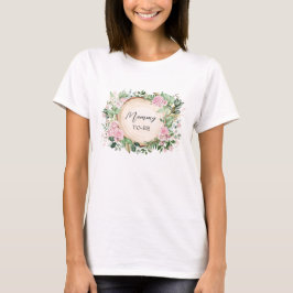 Camiseta Mamá de rosas botánicas para ser Baby Shower