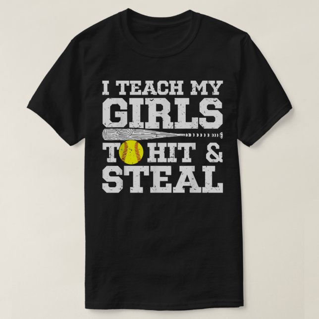 Camiseta Mamá De Softball Es Graciosa Que Enseñe A Mis Chic (Diseño del anverso)