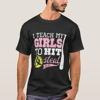 Camiseta Mamá De Softball Le Enseño A Golpear Y Robar