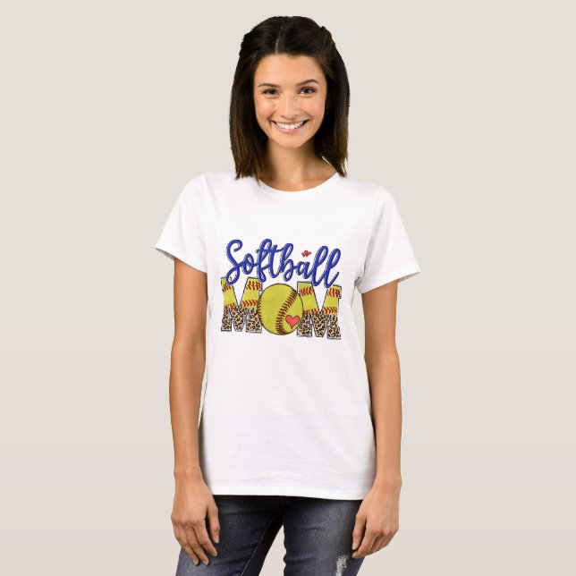Camiseta Mamá de Softbol (Anverso completo)