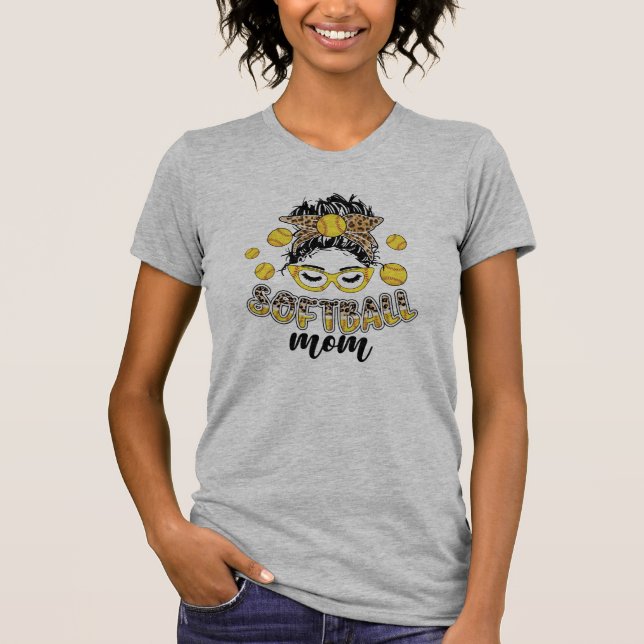 Camiseta Mamá de Softbol (Anverso)