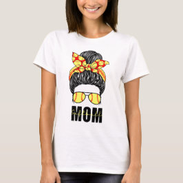 Camiseta Mamá de sóftbol moño desordenado