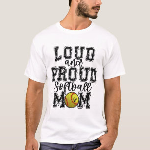 Camiseta Mamá de sóftbol orgullosa Universidad Facultad