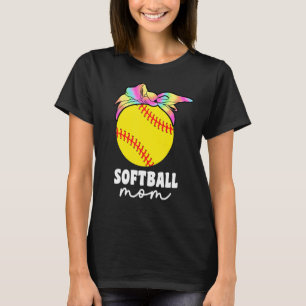 Camiseta Mamá de sóftbol Tie Dye para mujeres catcher lanza