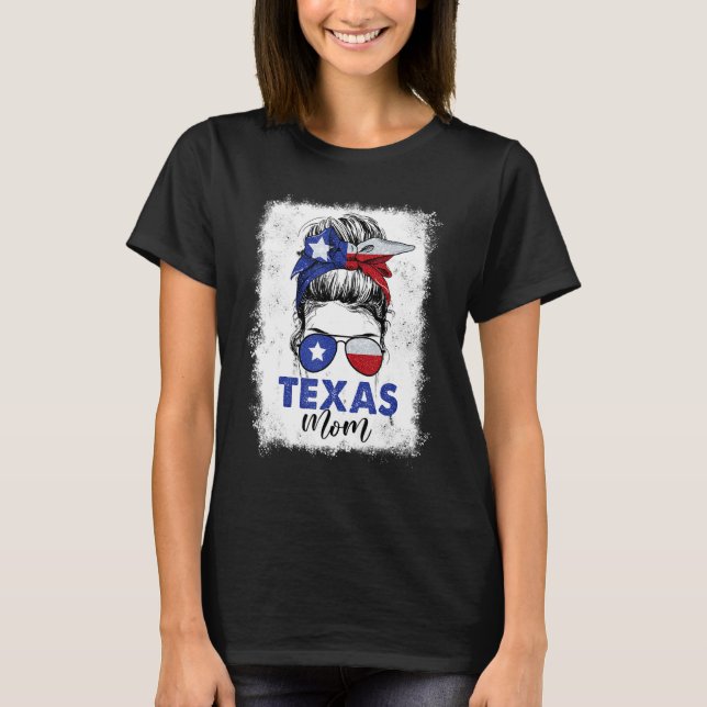 Camiseta Mamá de Texas Madre Mesía Bun Hair Texas Suppo (Anverso)