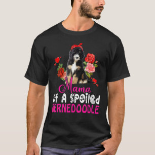 Camiseta Mamá De Un Bernedoodle Malogrado Perro Bow Tie Flo