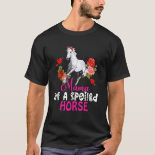 Camiseta Mamá De Un Caballo Con Pañuelos, Caballos Y Flores