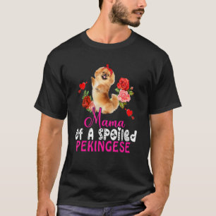 Camiseta Mamá De Un Canto Pekingés De Bow Pekingese Con Pic