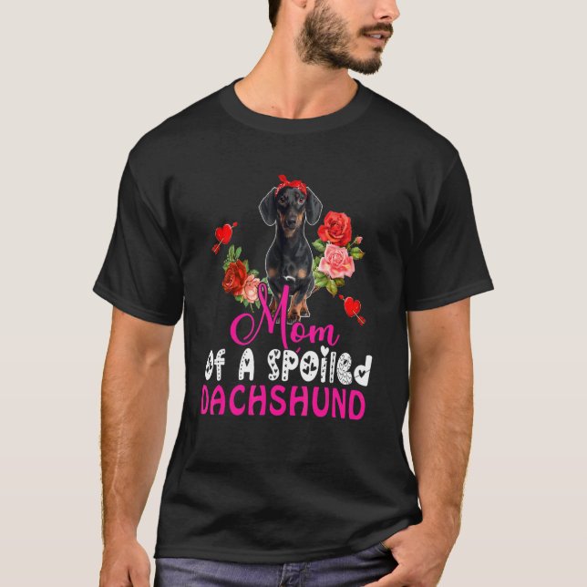 Camiseta Mamá De Un Dachshund Dachshund Cute Dachshund Bow  (Anverso)