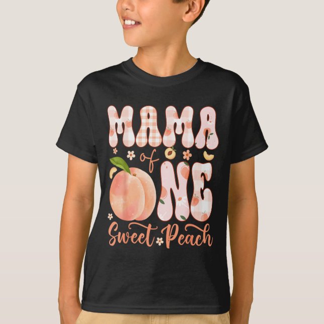 Camiseta Mamá de un dulce melocotón Fiesta de cumpleaños de (Anverso)