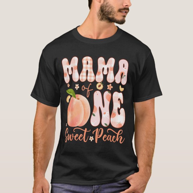 Camiseta Mamá de un dulce melocotón Fiesta de cumpleaños de (Anverso)