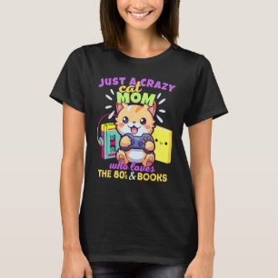 Camiseta Mamá de un gato loco que ama los libros de juegos 