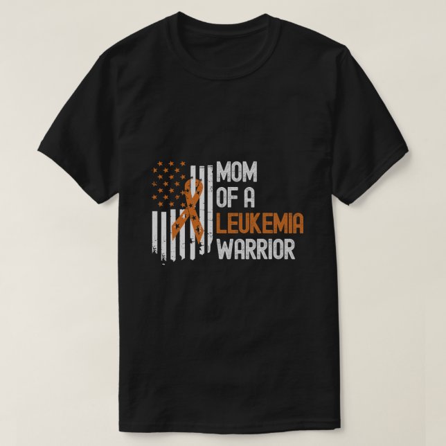 Camiseta Mamá De Un Guerrero De Leucemia Naranja De Concien (Diseño del anverso)