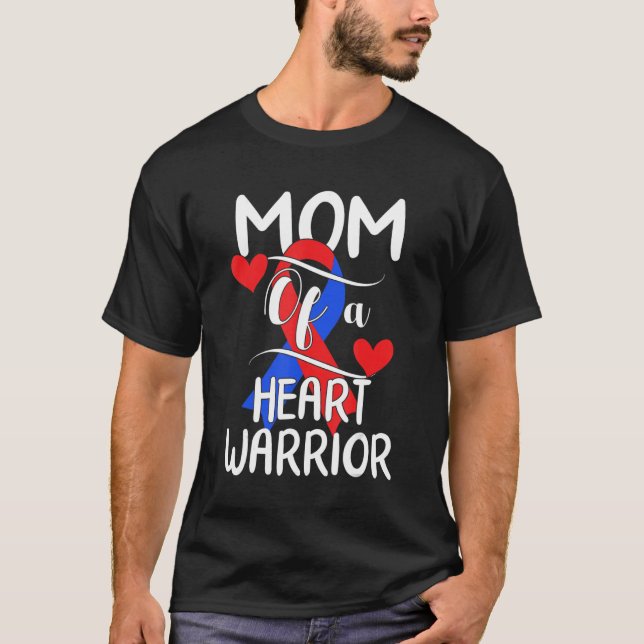 Camiseta Mamá De Un Guerrero Del Corazón Concientización De (Anverso)