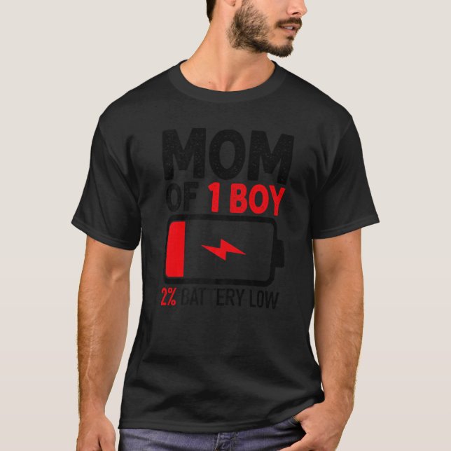 Camiseta Mamá de un niño con baja batería del día de la mad (Anverso)