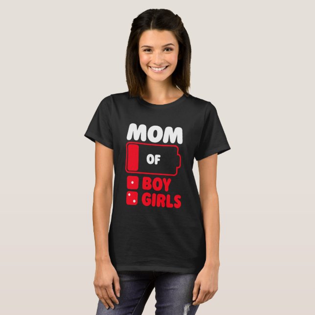 Camiseta Mamá de un niño y dos chicas (Anverso completo)