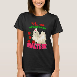 Camiseta Mamá De Un Perro Maltés Maltés Floral Mal Fracasad