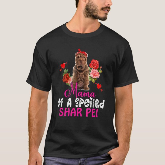Camiseta Mamá De Un Shar Pei Triste Shar Pei Perro Bow T (Anverso)