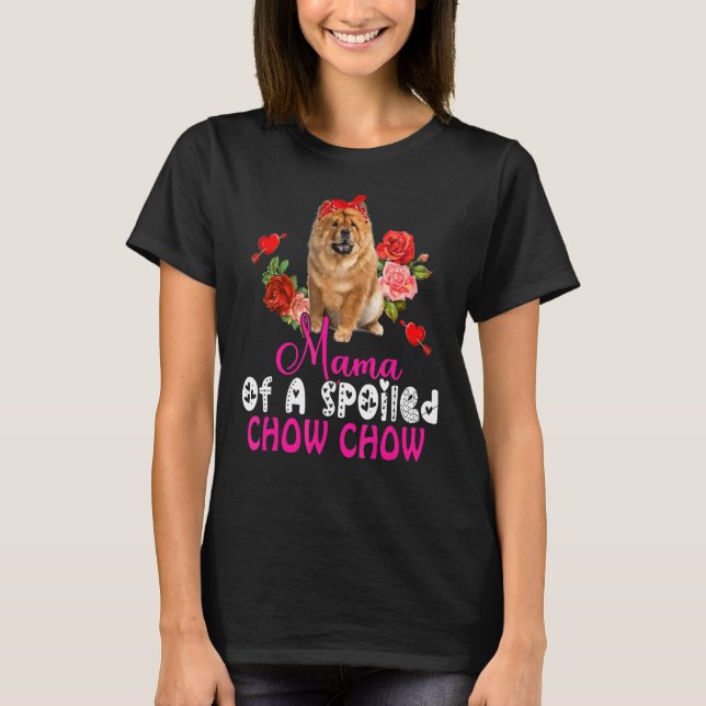 Camiseta Mamá De Un Tiro Con Chow Chow Cute Chow Chow Bow (Anverso)