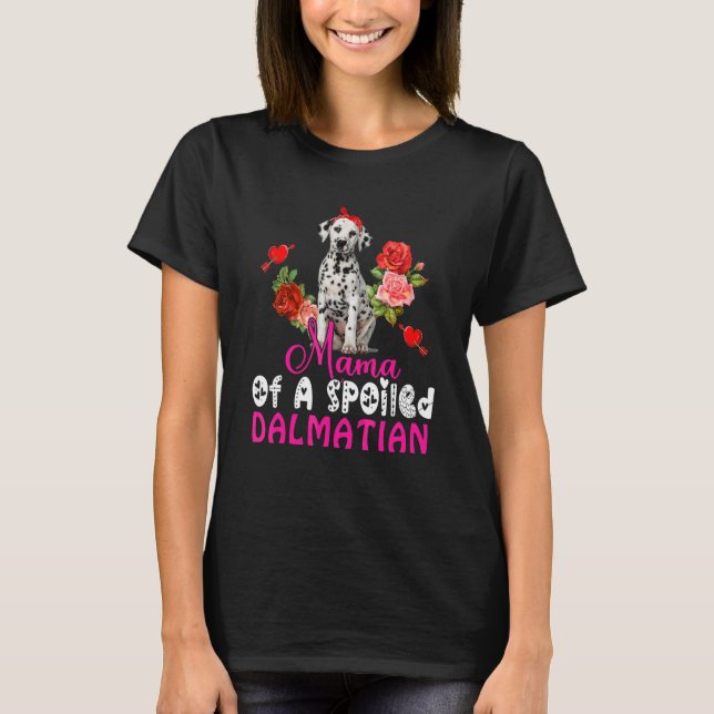 Camiseta Mamá De Un Tiro Dalmático Dalmatiano De Bow (Anverso)
