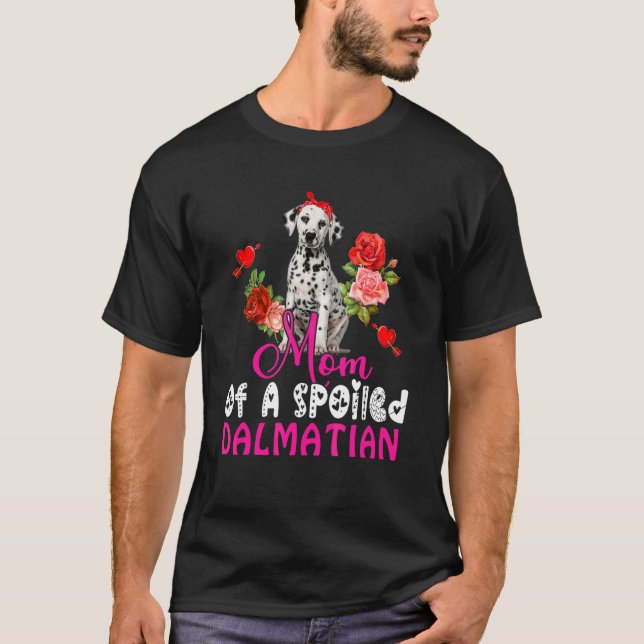 Camiseta Mamá De Un Tiro Dalmático Dalmatiano De Bow (Anverso)