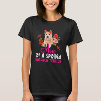 Camiseta Mamá De Un Tiro De Bow De Perro Cutáneo De Norwich