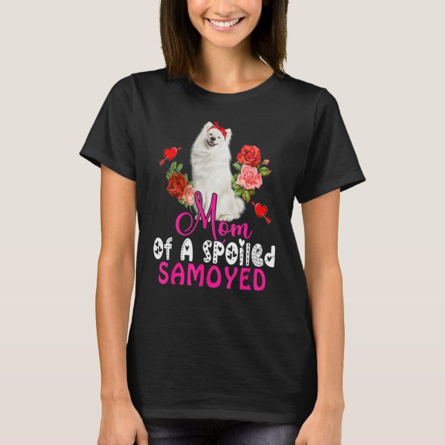 Camiseta Mamá De Un Tiro De Bow De Perro Samoyado Y Muerto (Anverso)