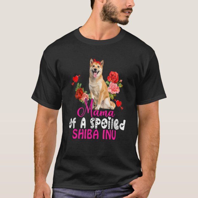 Camiseta Mamá De Una Shiba Triturada Inu Cute Shiba Inu Bow (Anverso)