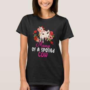 Camiseta Mamá De Una Vaca Mimada Lindo Corbatín De Flores D