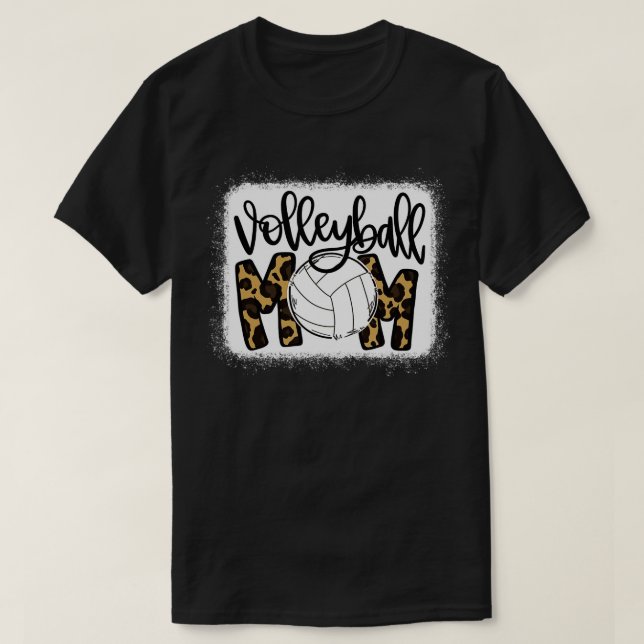Camiseta Mamá de voleibol leopardo voleibol mamá mamá (Diseño del anverso)